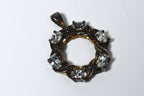 Blue Topaz and Rhinestone Hoop Pendant