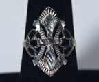 Sterling Silver Pierced Design Ring - Size 7