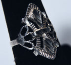 Sterling Silver Pierced Design Ring - Size 7