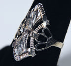 Sterling Silver Pierced Design Ring - Size 7