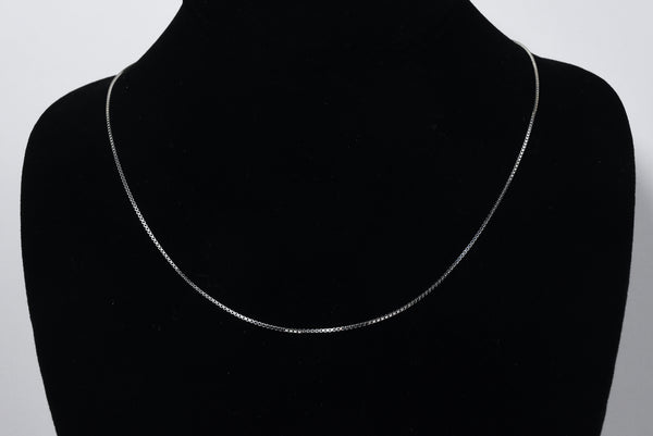 Italian Sterling Silver Box Link Chain Necklace - 18"+