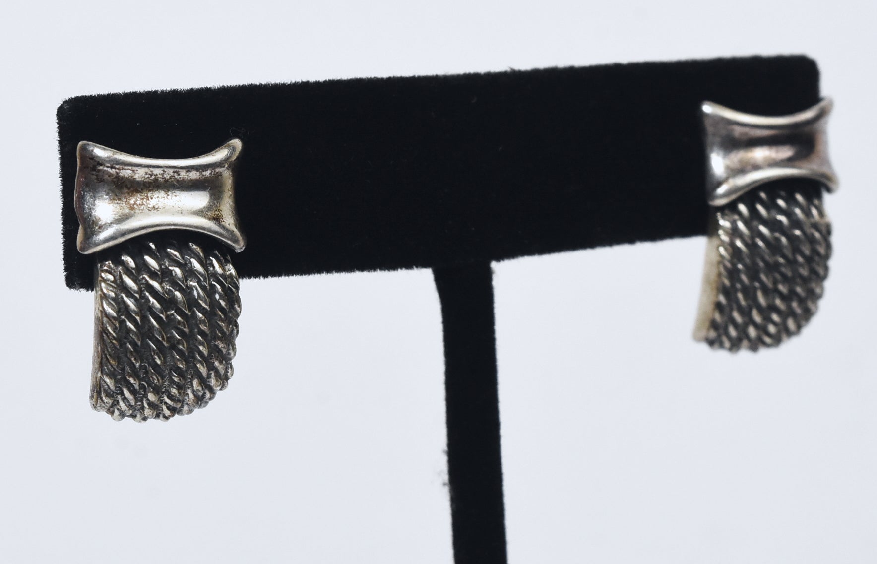 Vintage Braided Hinged Stud Earrings