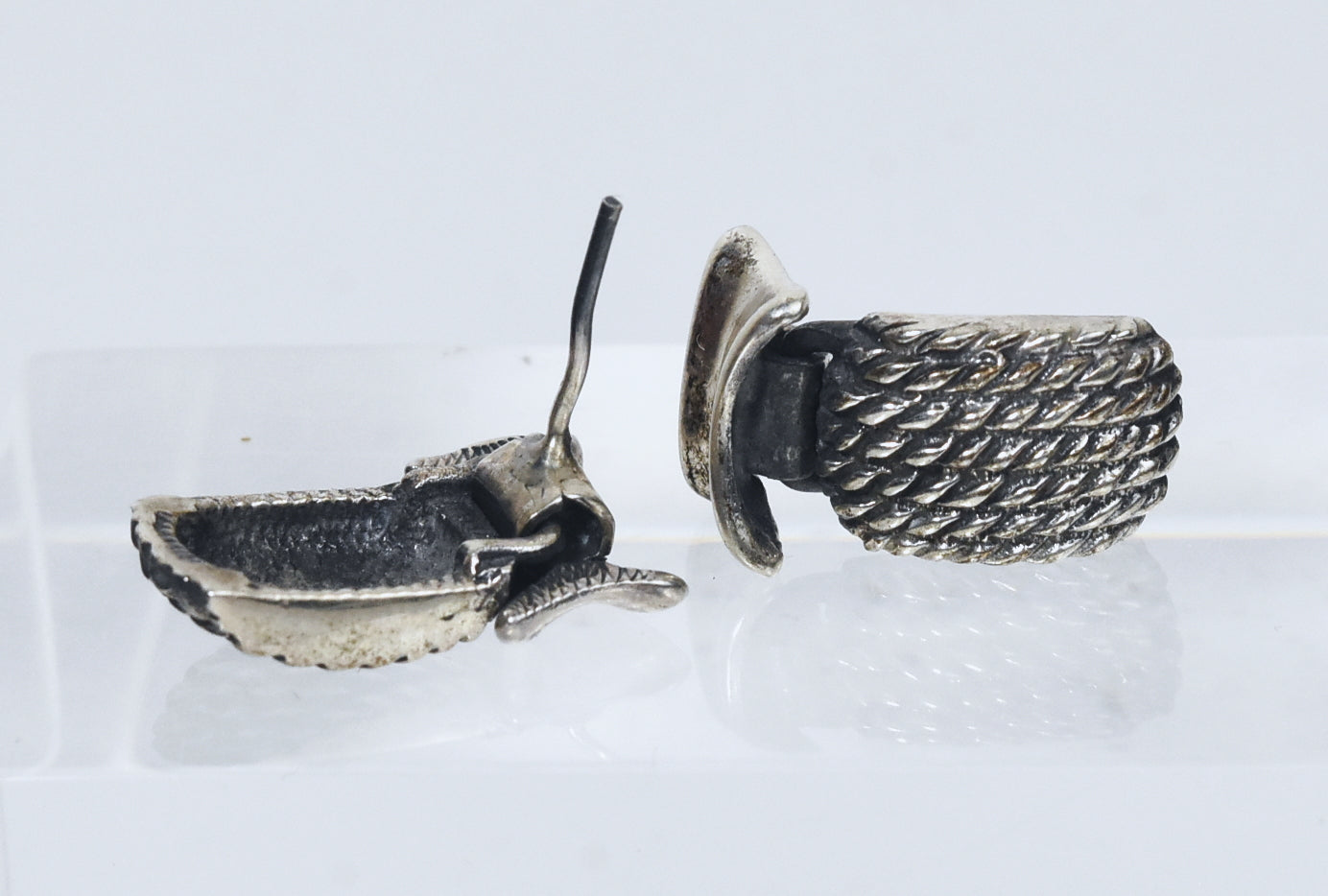 Vintage Braided Hinged Stud Earrings