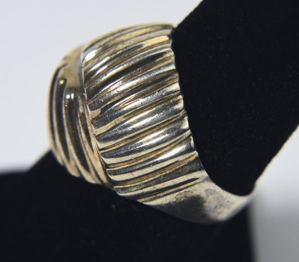 Vintage Sterling Silver Dome Braided Knot Ring - Size 7