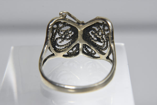 Sterling Silver Filigree Butterfly Ring (DAMAGED) - Size 11