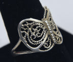Sterling Silver Filigree Butterfly Ring (DAMAGED) - Size 11