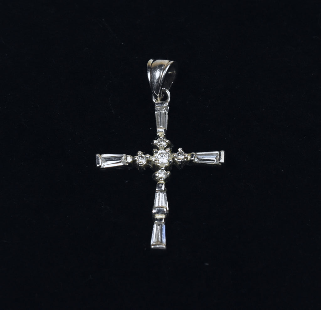 Sterling Silver Cubic Zirconia Cross Pendant
