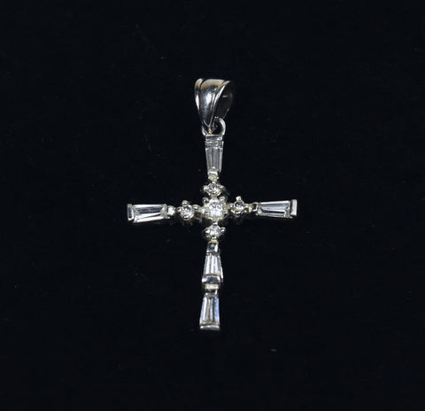 Sterling Silver Cubic Zirconia Cross Pendant