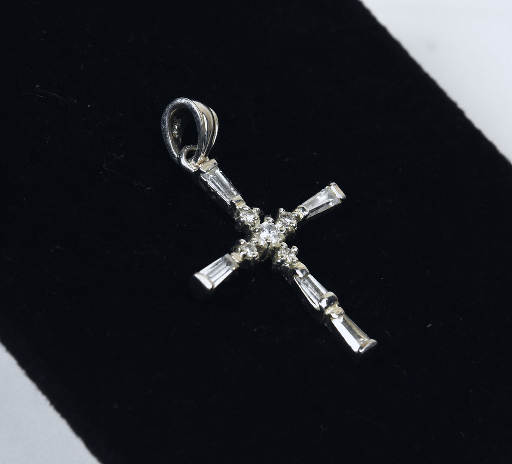 Sterling Silver Cubic Zirconia Cross Pendant