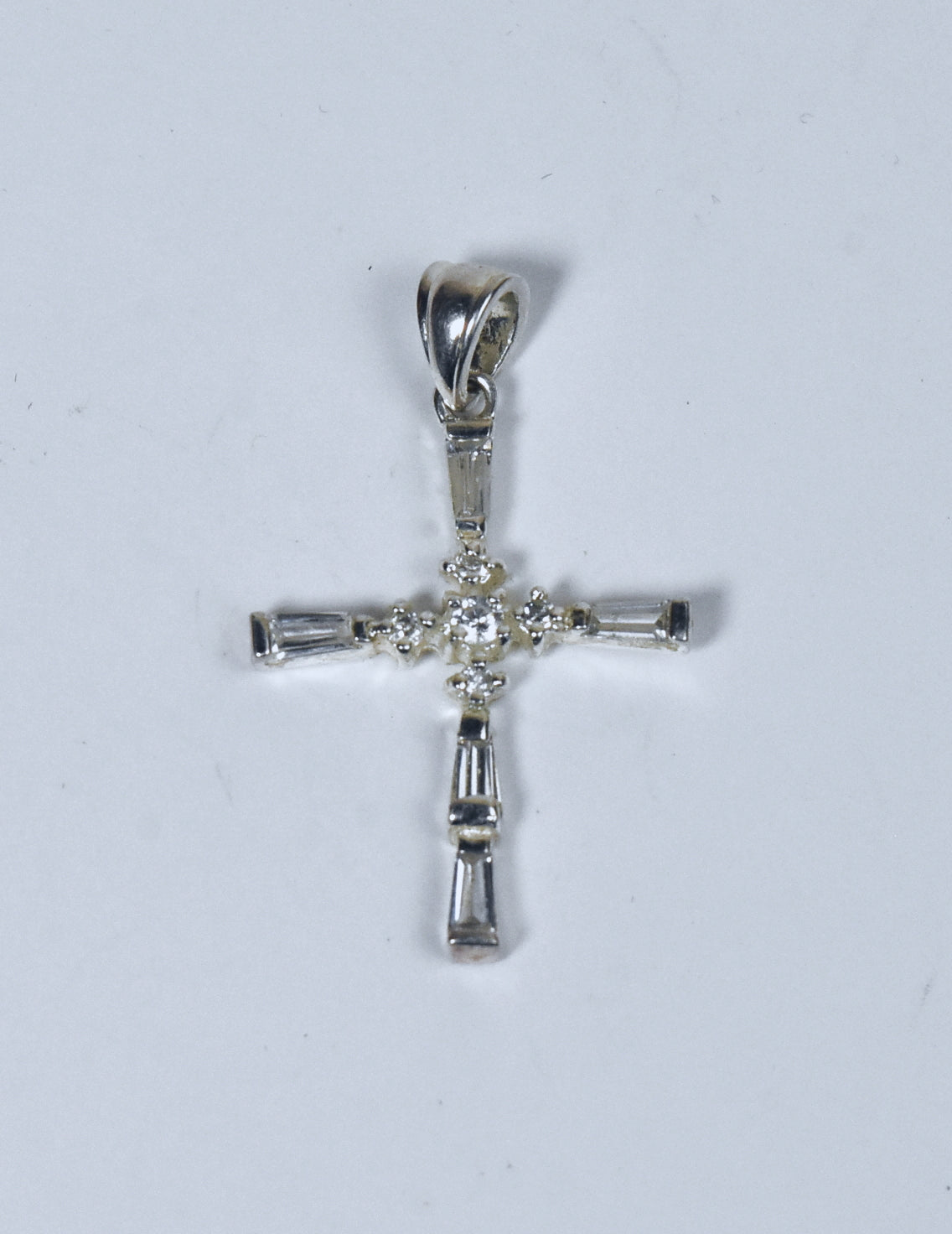 Sterling Silver Cubic Zirconia Cross Pendant