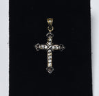 Vintage Gold Plated Sterling Silver Cubic Zirconia Cross Pendant