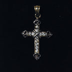 Vintage Gold Plated Sterling Silver Cubic Zirconia Cross Pendant