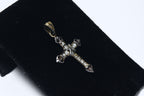 Vintage Gold Plated Sterling Silver Cubic Zirconia Cross Pendant