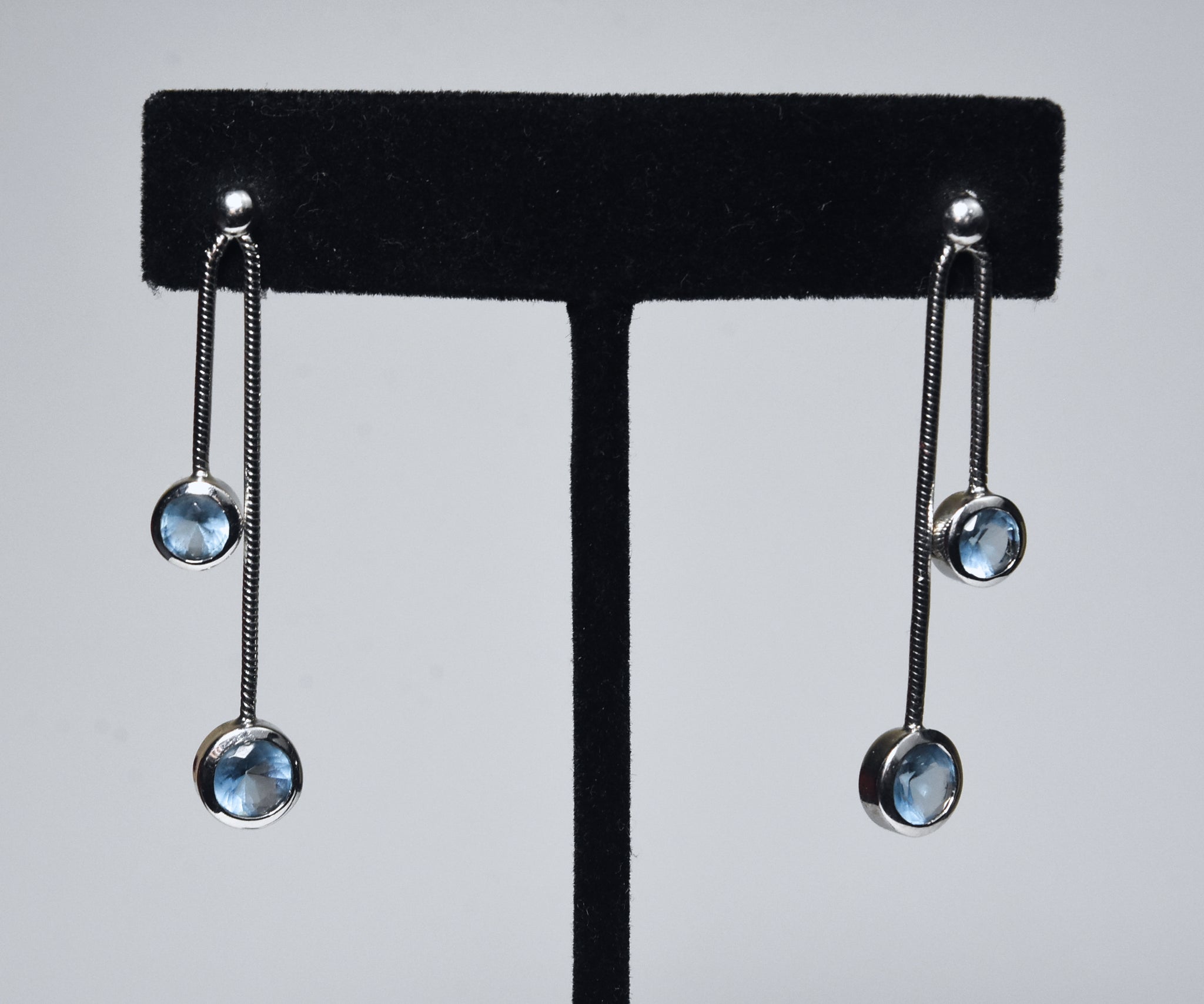 Funky Sterling Silver Cable Dangle Earrings