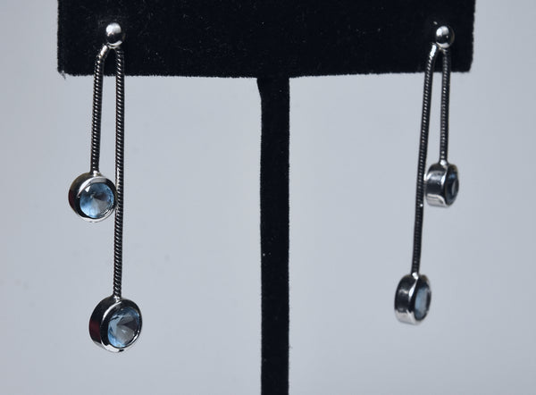 Funky Sterling Silver Cable Dangle Earrings