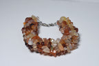Carnelian Citrine and Quartz Chunky Beaded Bracelet