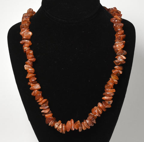 Beautiful HEAVY Carnelian Nugget Bead Necklace