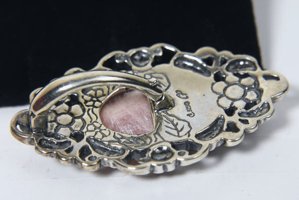 Carolyn Pollack - Beautiful Rhodochrosite and Garnet Sterling Silver Pendant