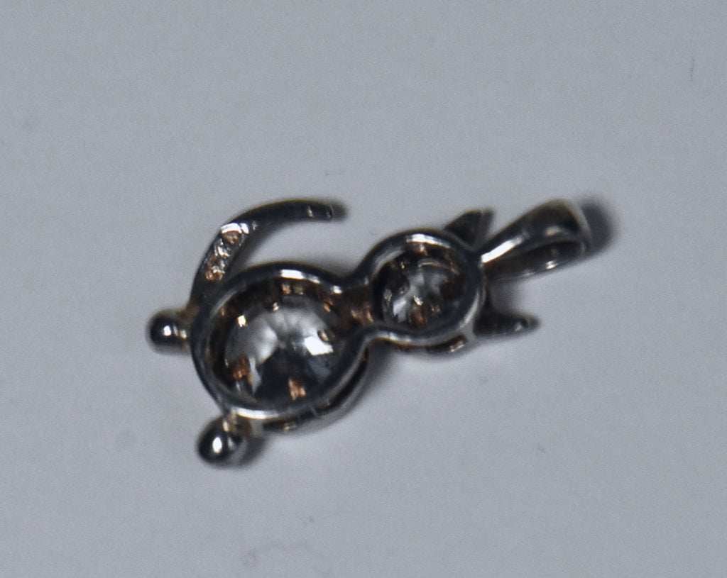 Sterling Silver Bejeweled Cat Pendant