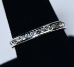 Clear Round Cut Glass Channel Set Ring - Size 8.5