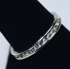 Clear Round Cut Glass Channel Set Ring - Size 8.5