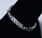 Clear Round Cut Glass Channel Set Ring - Size 8.5