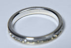 Clear Round Cut Glass Channel Set Ring - Size 8.5