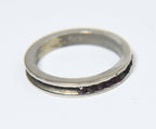 Vintage Sterling Silver Dark Red Channel Set Band (MISSING 'STONES') - Size 4