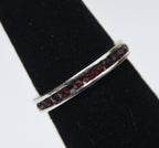 Vintage Sterling Silver Dark Red Channel Set Band (MISSING 'STONES') - Size 4