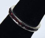 Vintage Sterling Silver Dark Red Channel Set Band (MISSING 'STONES') - Size 4