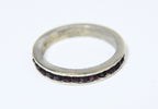 Vintage Sterling Silver Dark Red Channel Set Band (MISSING 'STONES') - Size 4