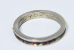Vintage Sterling Silver Dark Red Channel Set Band (MISSING 'STONES') - Size 4
