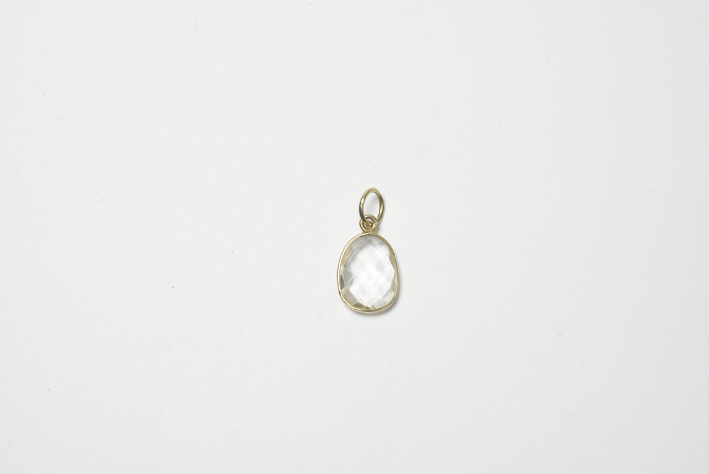 Checkerboard Faceted Quartz Crystal Pendant