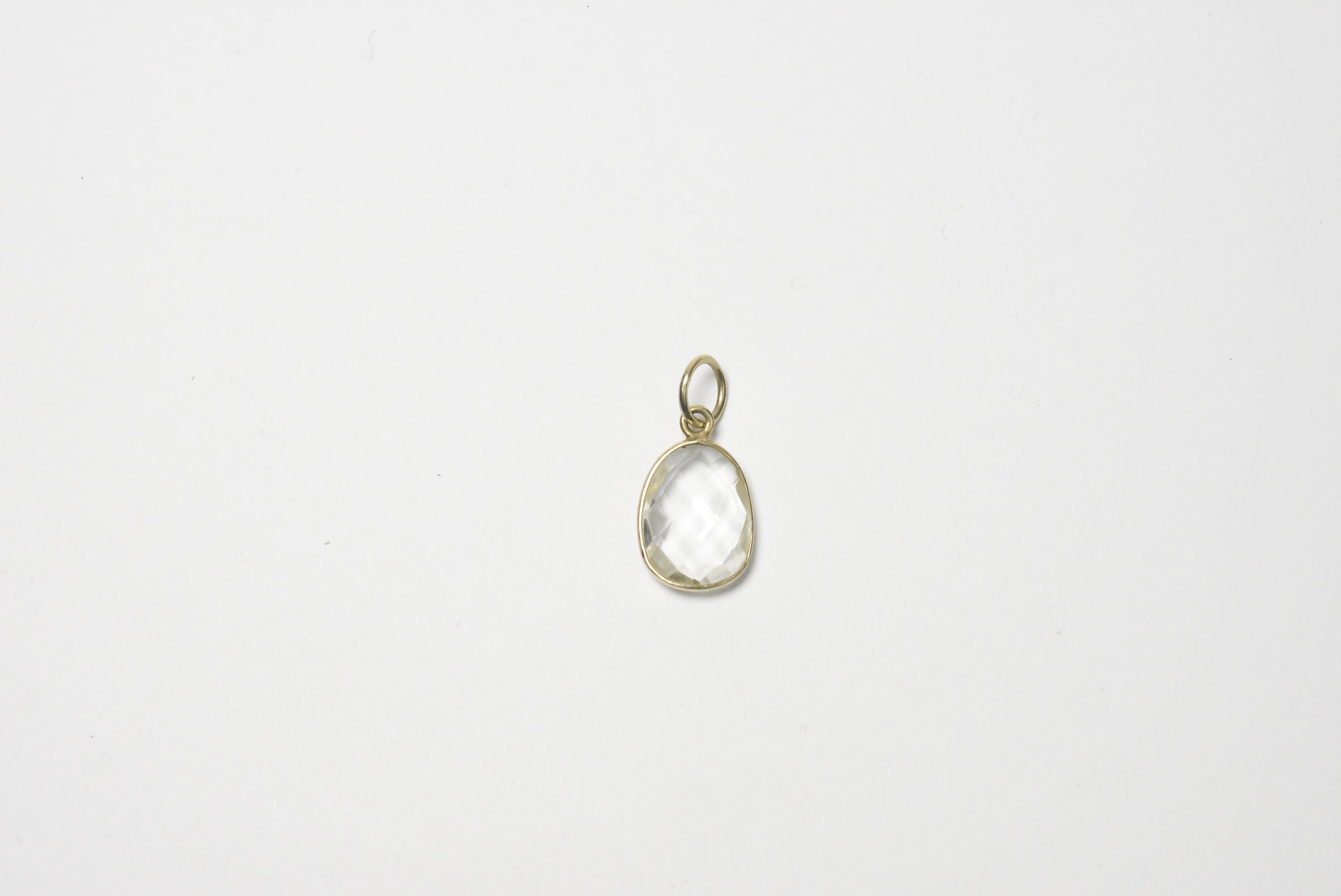 Checkerboard Faceted Quartz Crystal Pendant