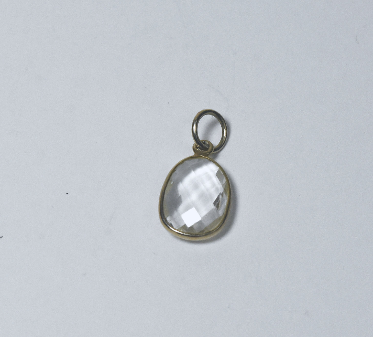 Checkerboard Faceted Quartz Crystal Pendant