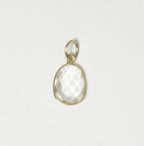 Checkerboard Faceted Quartz Crystal Pendant