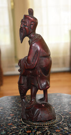 Chinese Carved Wood Fisherman Sculpture