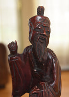 Chinese Carved Wood Fisherman Sculpture