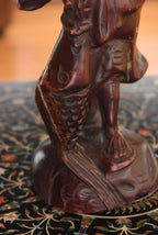 Chinese Carved Wood Fisherman Sculpture