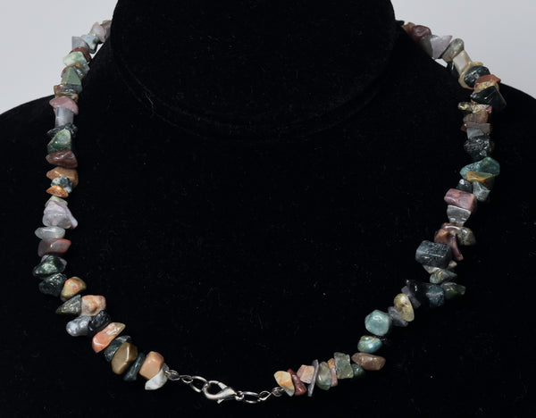 Red Garnet, Carnelian, Bloodstone, Chalcedony, Jaspers and More Chip Bead Necklace