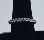 Sterling Silver Colorless Sapphire Band - Size 8