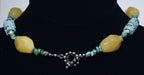 Ornate Colorful Beaded Necklace with Turquoise Chips