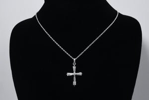 Sterling Silver Diamond Crucifix on Silver Tone Chain Necklace - 16"