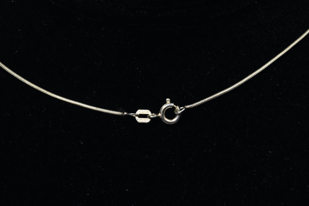 Sterling Silver Crystal Cross Pendant on Italian Snake Link Chain Necklace