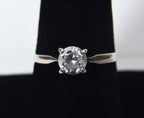 Sterling Silver Crystal Engagement Ring - Size 8