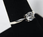 Sterling Silver Crystal Engagement Ring - Size 8