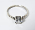 Sterling Silver Crystal Engagement Ring - Size 8