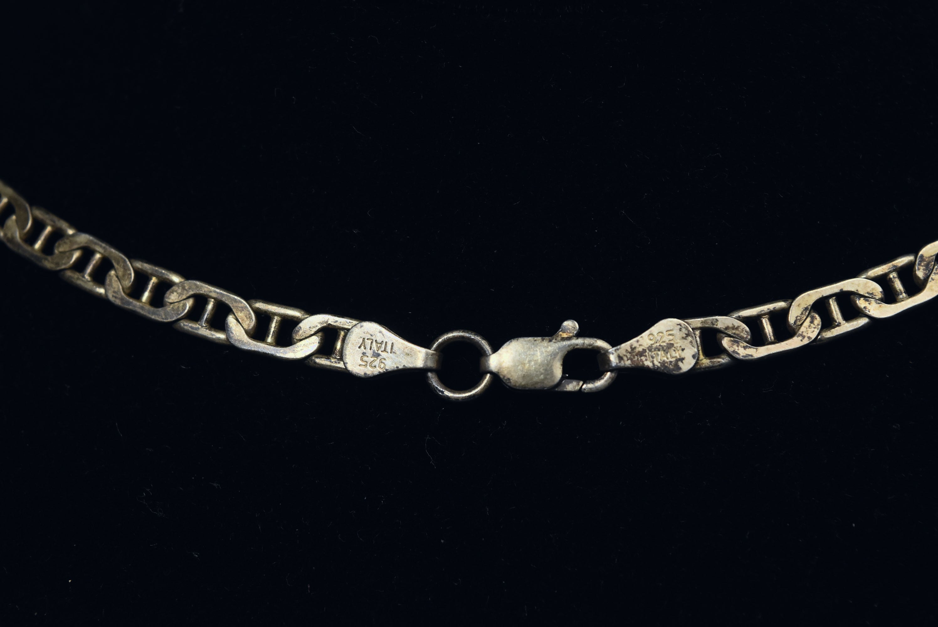 Sterling Silver Cross Pendant on Heavy Sterling Silver Italian Chain Link Necklace