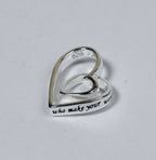 Sterling Silver Curly Double Heart Engraved Friends Pendant