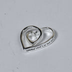 Sterling Silver Curly Double Heart Engraved Friends Pendant